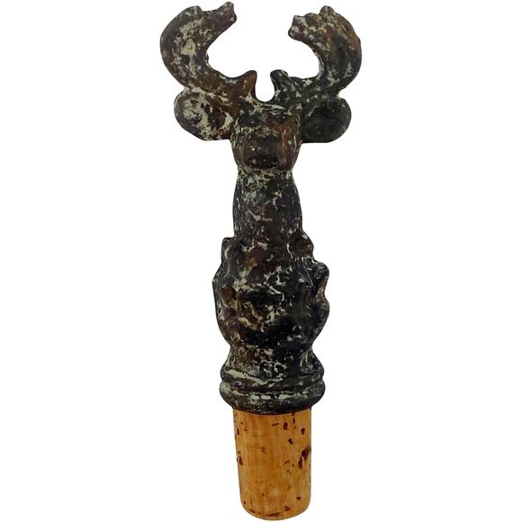 6Pc Set Wine Bottle Stopper Heavyweight Moose Wrought Iron Cork Adirondack Decor - Picture 8 of 8